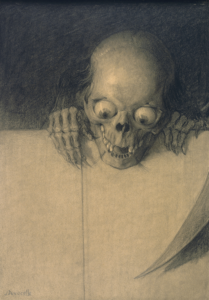Crâne aux yeux exorbités de Julien-Adolphe Duvocelle - Musée des Beaux-Arts - Quimper