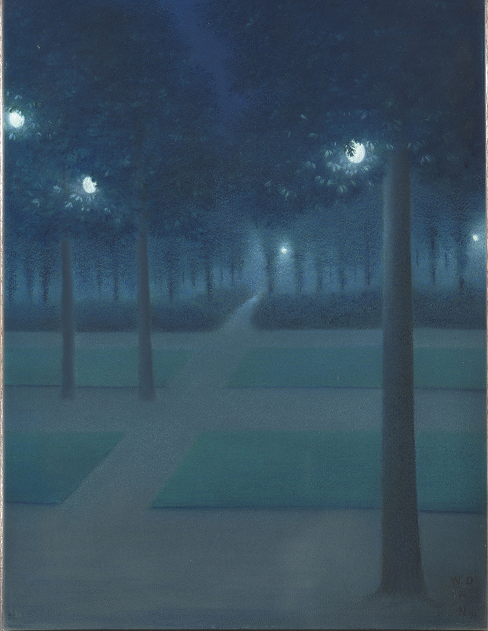 Nocturne au Parc Royal de Bruxelles de William Degouve de Nuncques - Musée des Beaux-Arts - Quimper